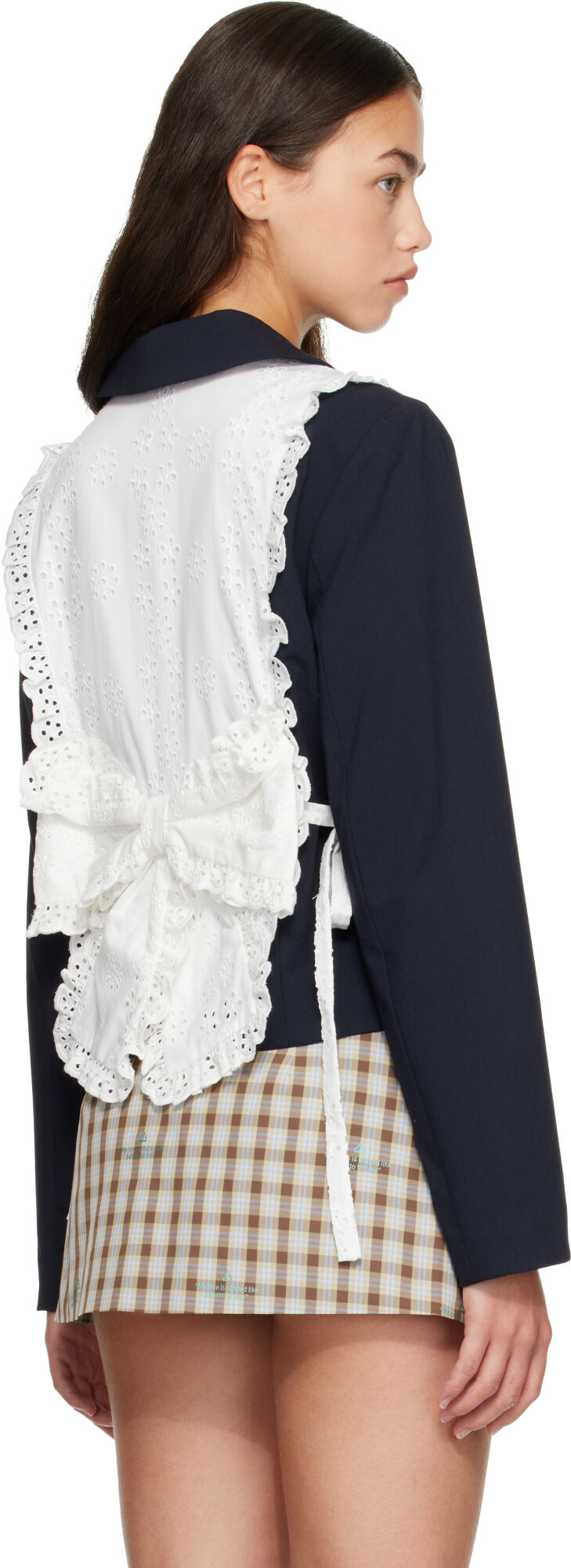 Sandy Liang Navy & White Winslow Jacket