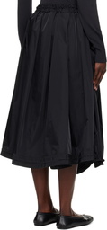 YOHJI YAMAMOTO Black PE Twill R-Volume Midi Skirt