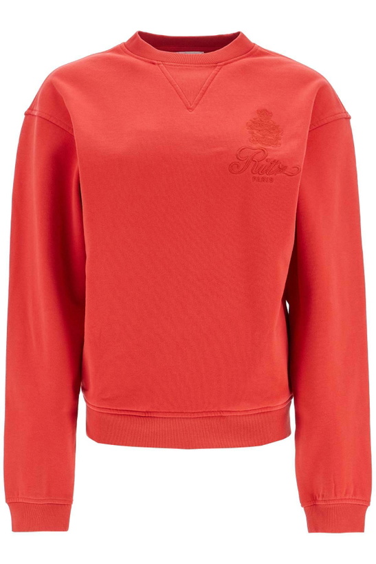 Photo: FRAME red cotton sweater with logo embroidery Red