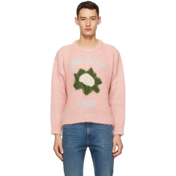 Photo: Gucci Pink Mohair Crop Cauliflower Sweater