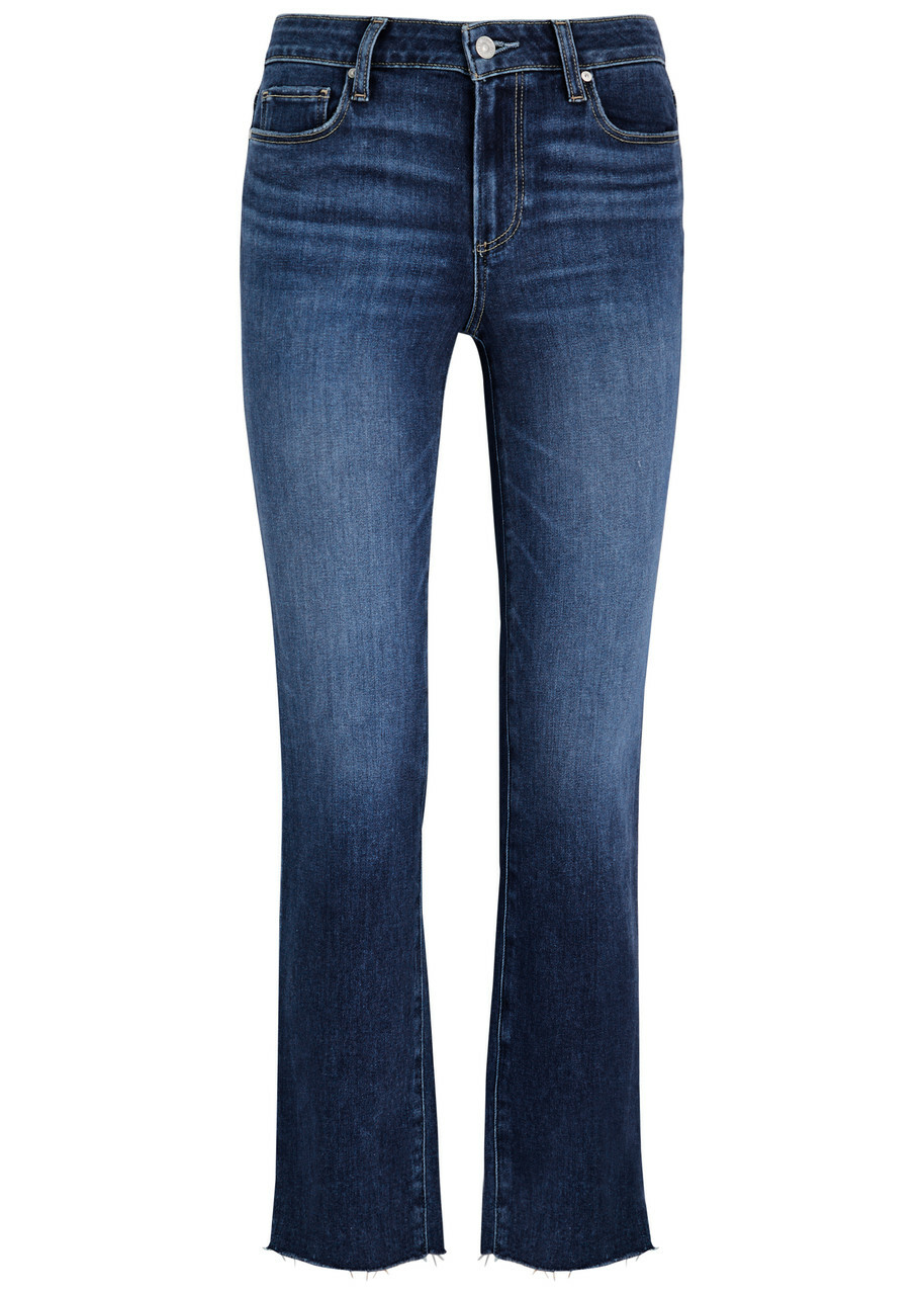 Paige Amber Cropped Slim-leg Jeans Dark Blue