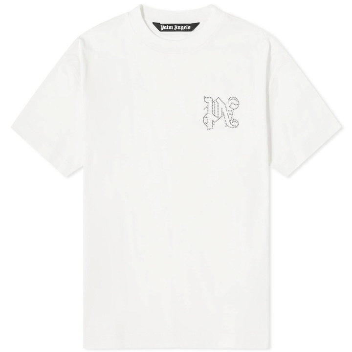 Photo: Palm Angels Men's Monogram PA Stud T-Shirt in White