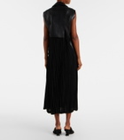 Junya Watanabe Faux leather and jersey maxi dress