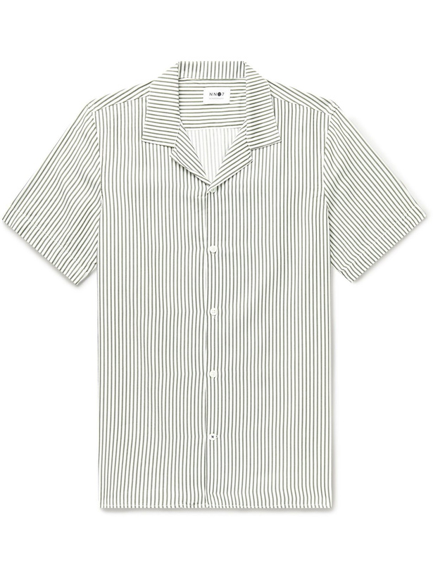 Photo: NN07 - Miyagi Camp-Collar Striped TENCEL Shirt - Green