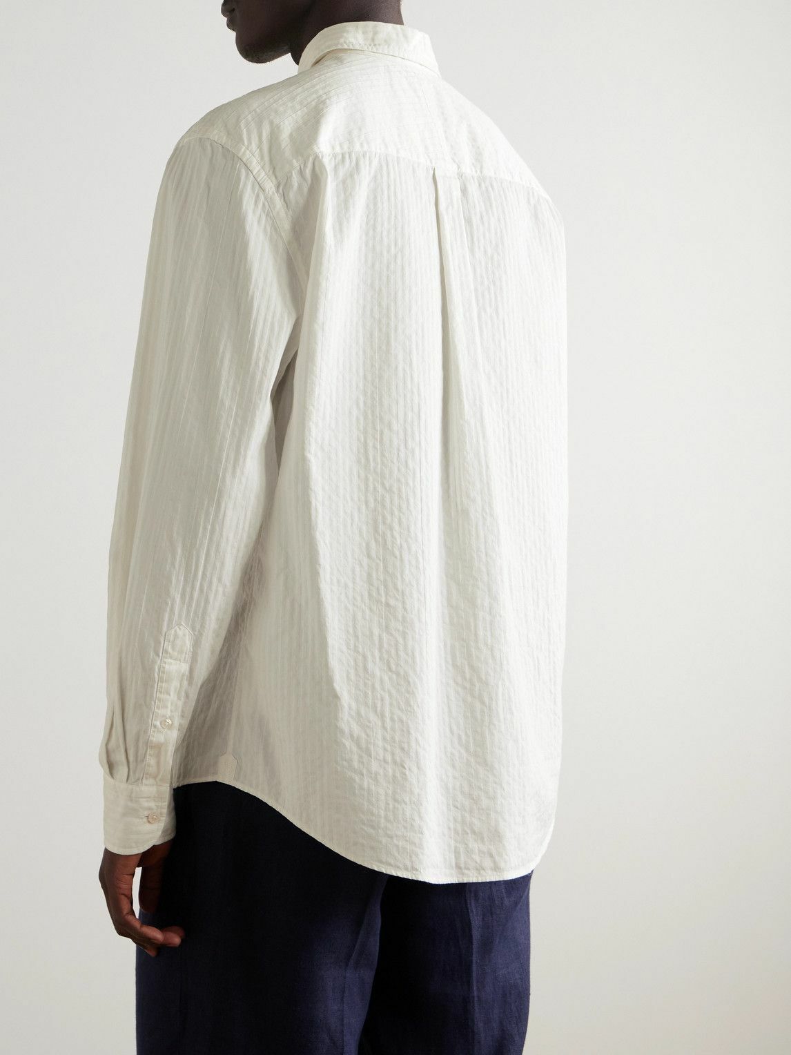 Dunhill - Striped Cotton-Jacquard Shirt - White