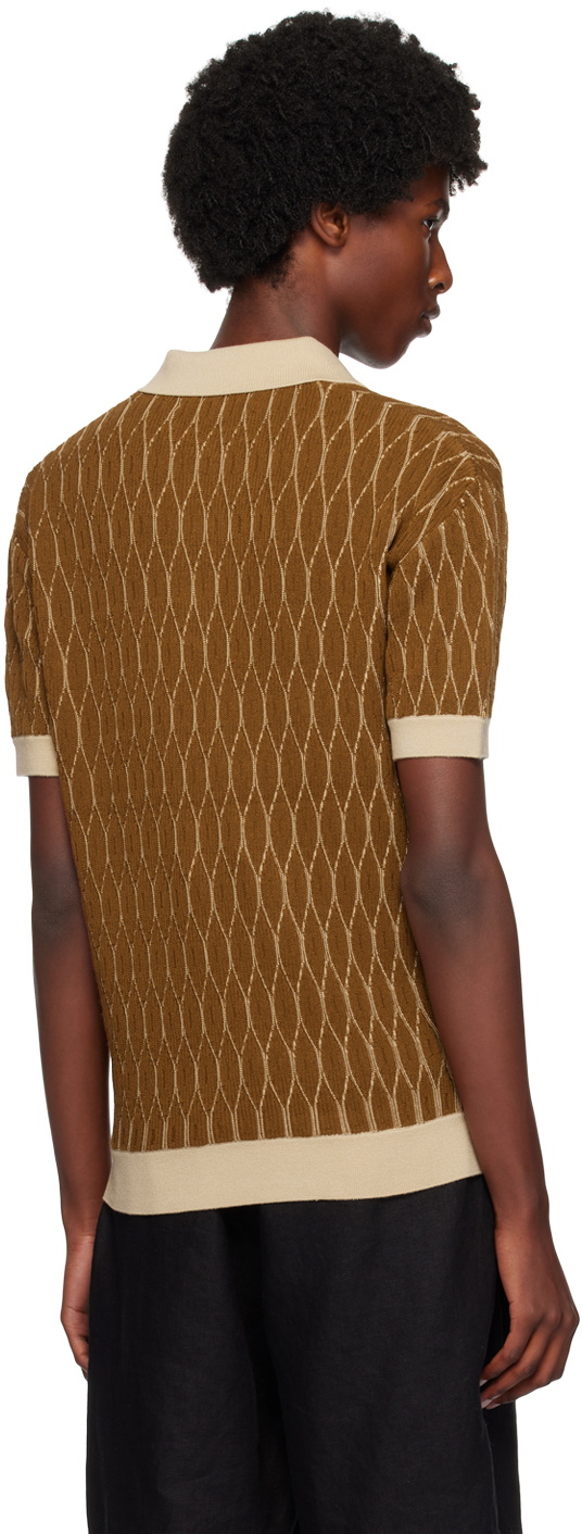King & Tuckfield Brown Pattern Polo