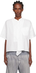 Y's White N-Half Sleeve Box Shirt