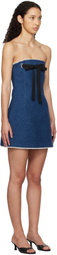 MSGM Blue Straight Neck Minidress