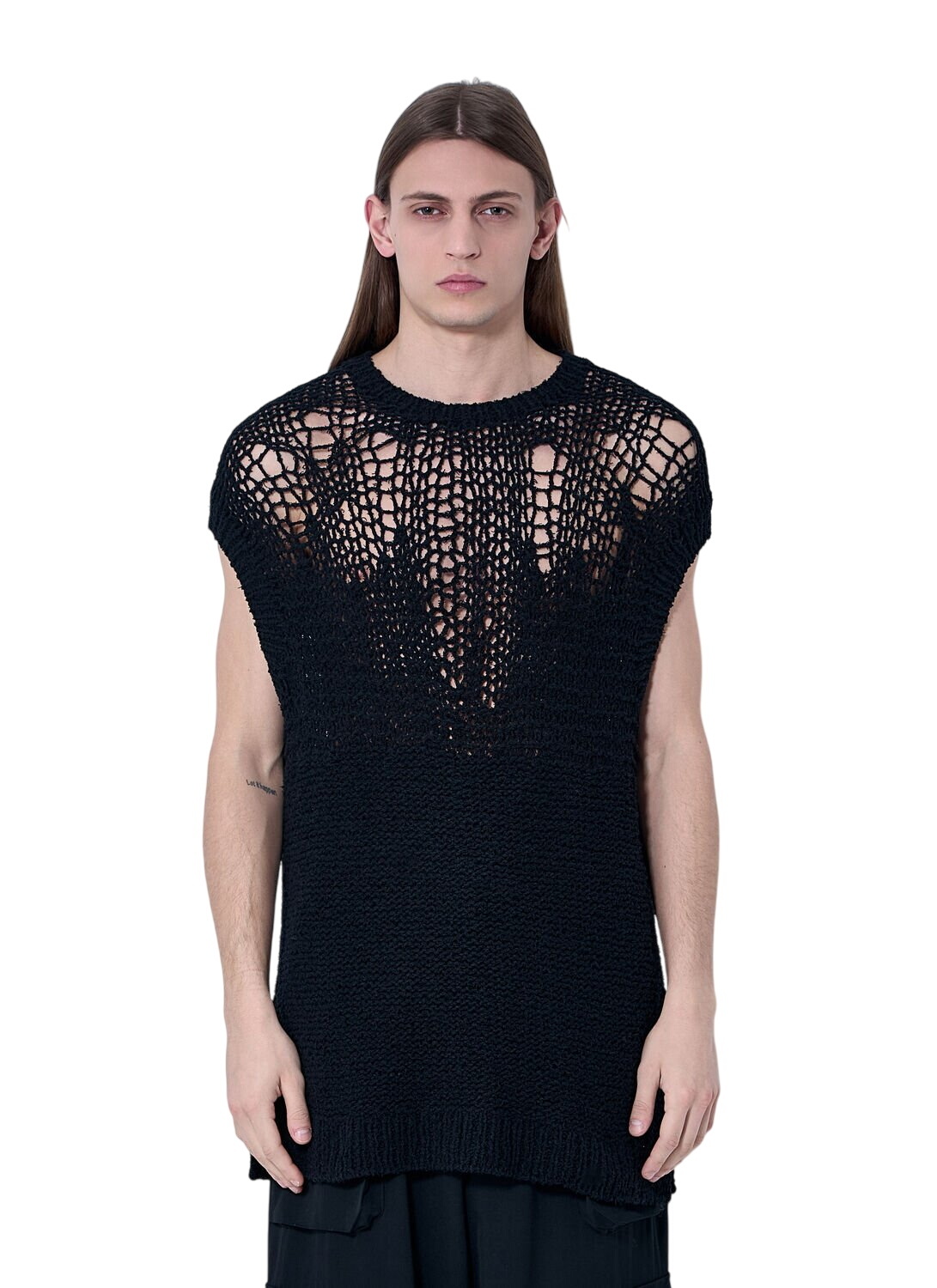 YOHJI YAMAMOTO Black Gabardine Hooded Vest Yohji Yamamoto