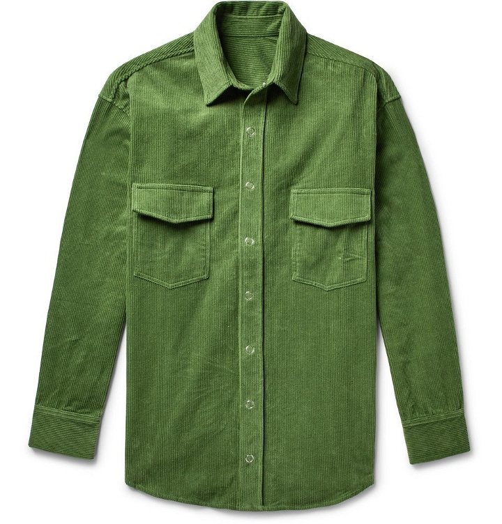 Photo: The Elder Statesman - Cotton-Corduroy Shirt Jacket - Green