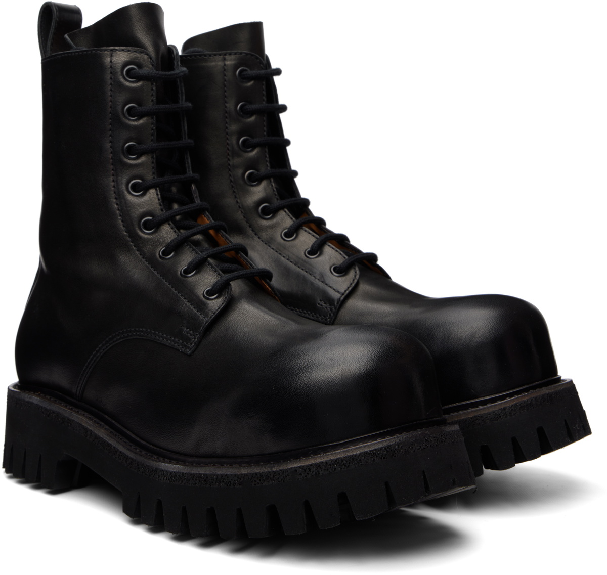A DICIANNOVEVENTITRE Black Horse Octa Combat Boots