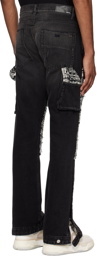 AMIRI Black Bouclé Patch Jeans