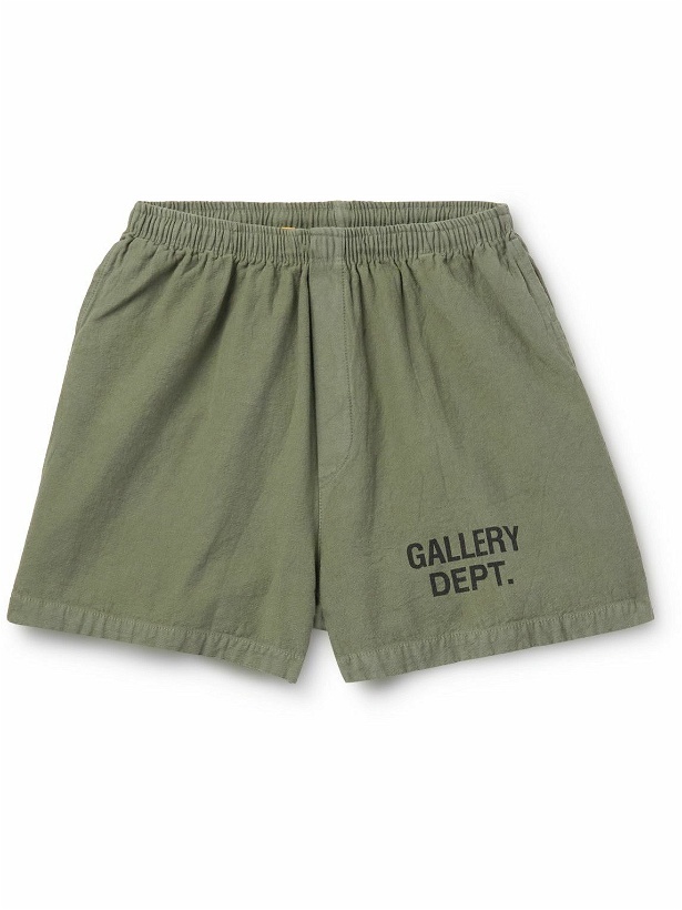 Photo: Gallery Dept. - Zuma Straight-Leg Logo-Print Cotton-Jersey Shorts - Green