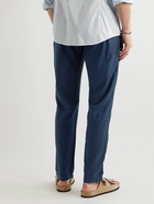 Onia - Straight-Leg Linen-Blend Drawstring Trousers - Blue