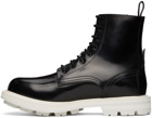 Alexander McQueen Black & Off-White Shiny Liquid Spazzol Boots