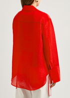 Rejina Pyo Saskia Crinkled tie Shirt Red