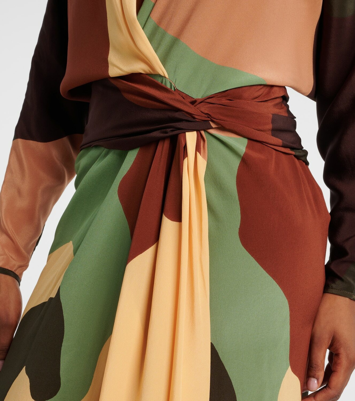 Johanna Ortiz Printed scarf-detail silk maxi dress