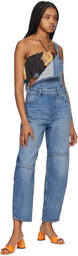 GANNI Blue Patch Pocket Denim Overalls