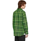 S.R. STUDIO. LA. CA. Green Open-Weave Check Oversized Shirt