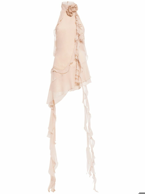 Photo: BLUMARINE - Ruffled Silk Halter Mini Dress
