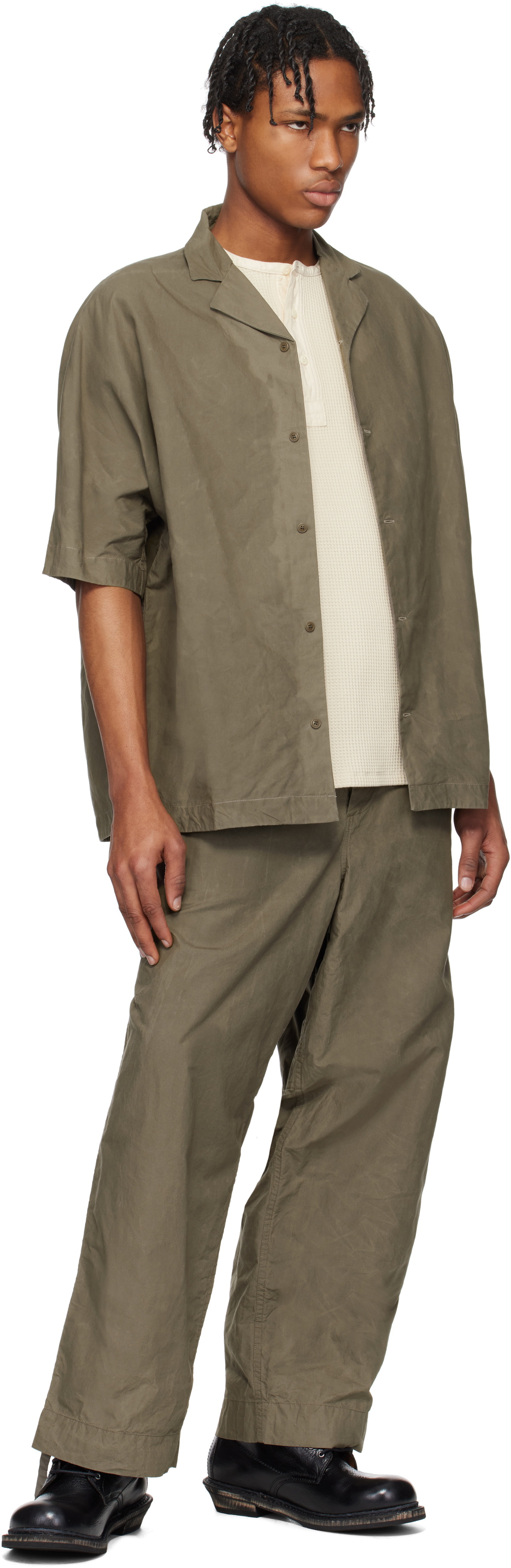 CASEY CASEY Taupe Waga Bowling Shirt