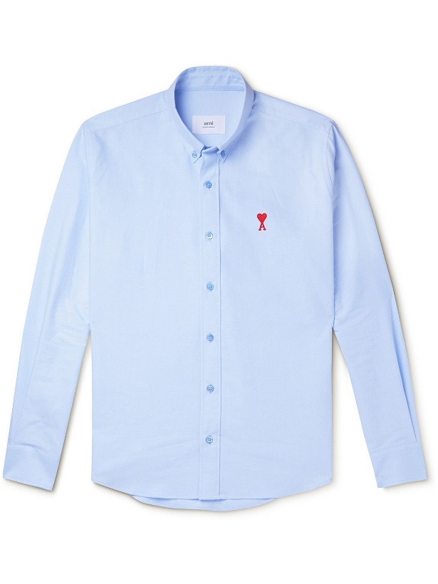 Photo: AMI PARIS - Slim-Fit Button-Down Collar Cotton Oxford Shirt - Blue