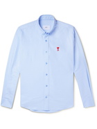 AMI PARIS - Slim-Fit Button-Down Collar Cotton Oxford Shirt - Blue