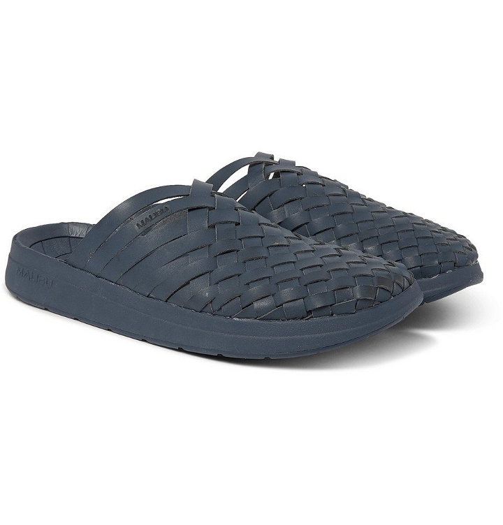 Photo: Malibu - Colony Woven Faux Leather Sandals - Navy