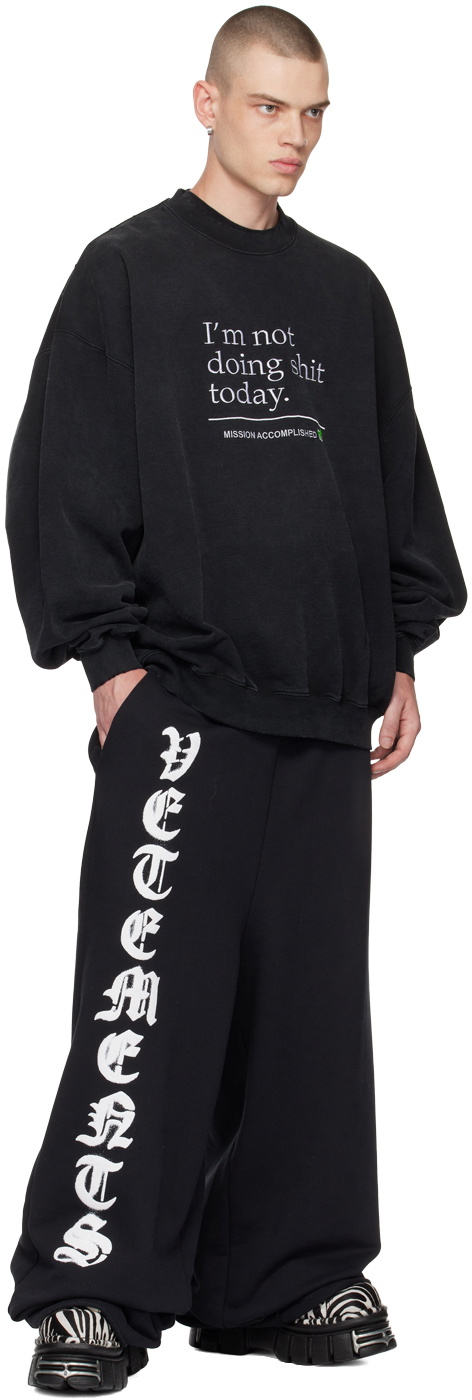 VETEMENTS Black Anarchy Sweatpants Vetements