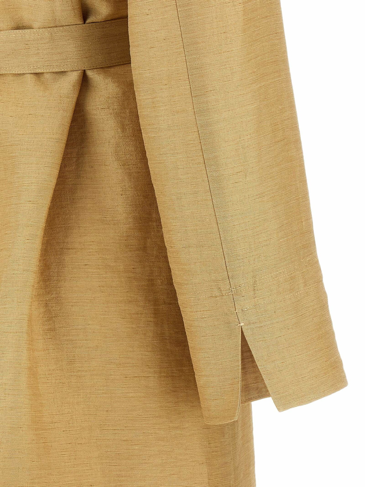 【Max Mara】Linen and silk canvas overcoat Max Mara Linen And Silk Canvas Overcoat in Natural | Lyst