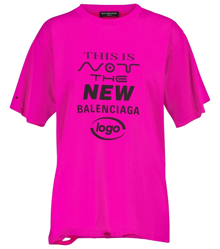 Photo: Balenciaga Distressed cotton-blend T-shirt
