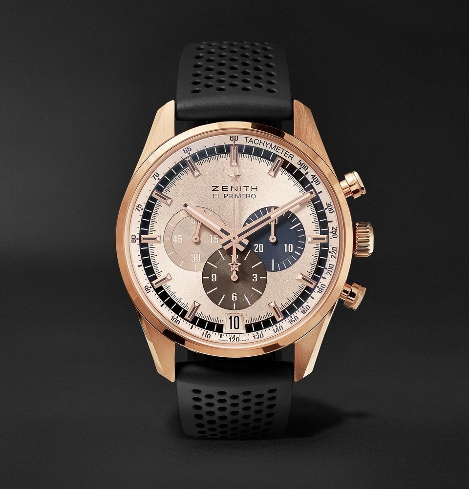 Photo: Zenith - El Primero Chronomaster 1969 42mm Rose Gold and Rubber Watch - Rose gold