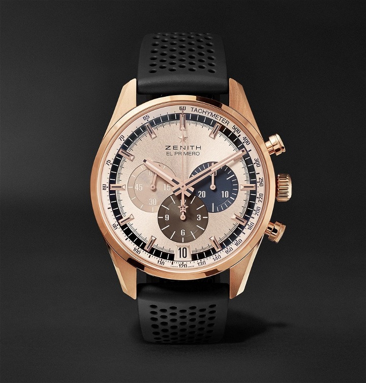 Photo: Zenith - El Primero Chronomaster 1969 42mm Rose Gold and Rubber Watch - Rose gold