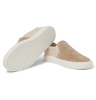 Brunello Cucinelli - Suede and Canvas Slip-On Sneakers - Men - Sand