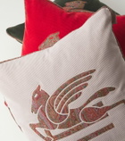 Etro Pegaso embroidered cotton velvet cushion