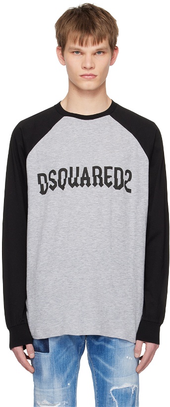 Photo: Dsquared2 Black & Gray Slouch Long Sleeve T-Shirt