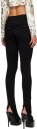 Blumarine Black Draped Leggings