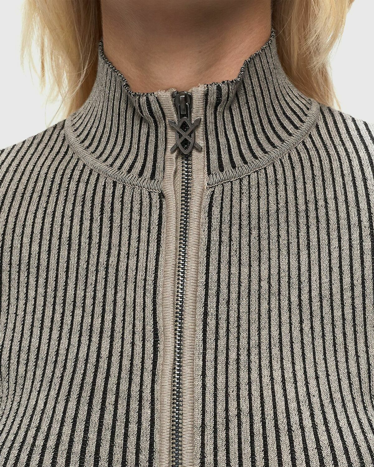 Daily Paper Alora Two Tone Knit Vest Beige Pullovers/Zippers & Cardigans