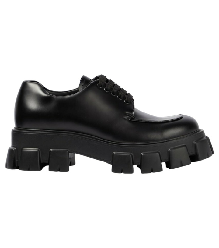 Photo: Prada Monolith brushed leather derby shoes