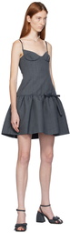 Shushu/Tong Gray Peplum Midi Dress