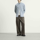 BEAMS Men's New Wide Pleated Chino in Charcoal