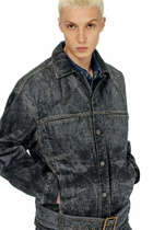 Diesel Biker-inspired denim jacket - Denim Jackets Mens in Grey