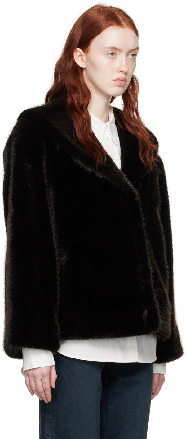 ANINE BING Black Hilary Faux Fur Jacket ANINE BING