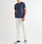 Polo Ralph Lauren - Slim-Fit Logo-Embroidered Mélange Pima Cotton-Jersey T-Shirt - Blue