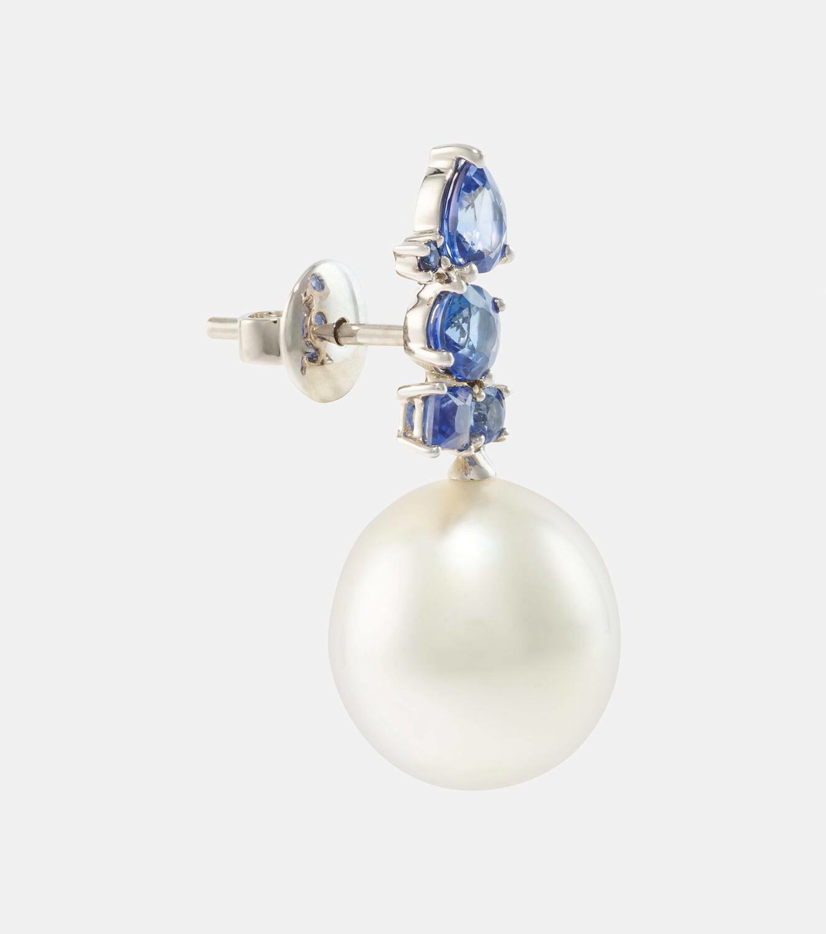 Bucherer Fine Jewellery Romance 18kt white gold earrings with sapphires and pearls
