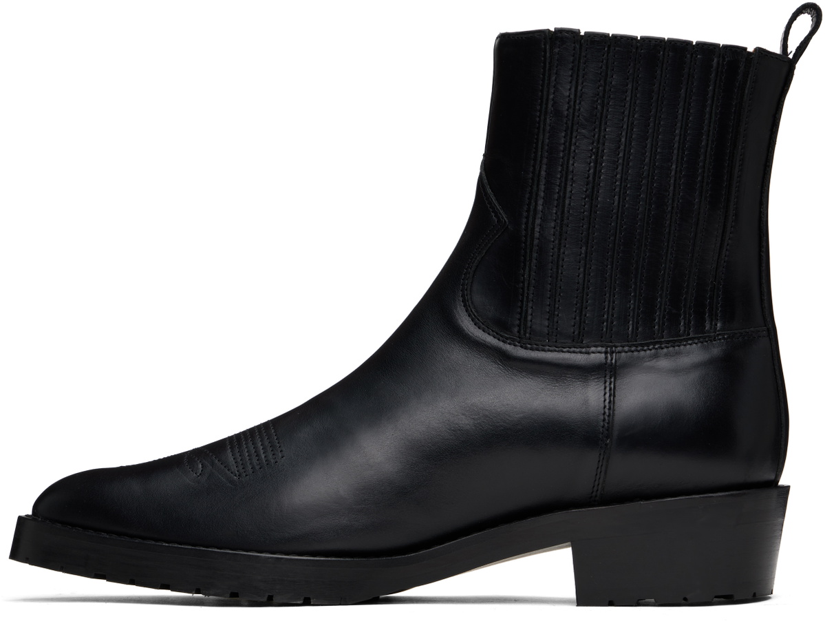 Toga Virilis SSENSE Exclusive Black Hard Leather Chelsea Boots