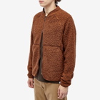 Folk Men's Puzzle Zip Fleece in Brown Wool
