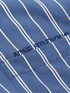 Acne Studios - Setiter Logo-Embroidered Pinstriped Woven Shirt - Blue