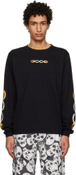 GCDS Black Reflective Long Sleeve T-Shirt