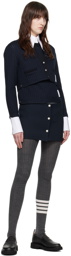 Thom Browne Navy Button Miniskirt